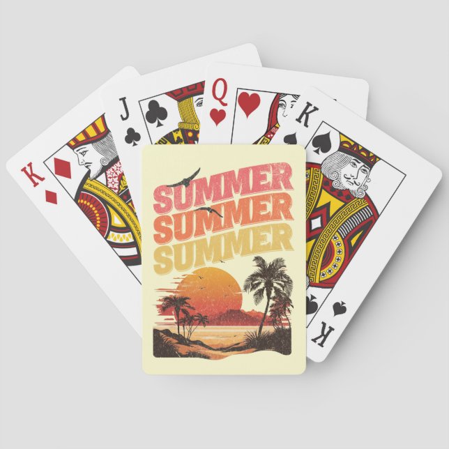 Summer text design poker cards (Back)