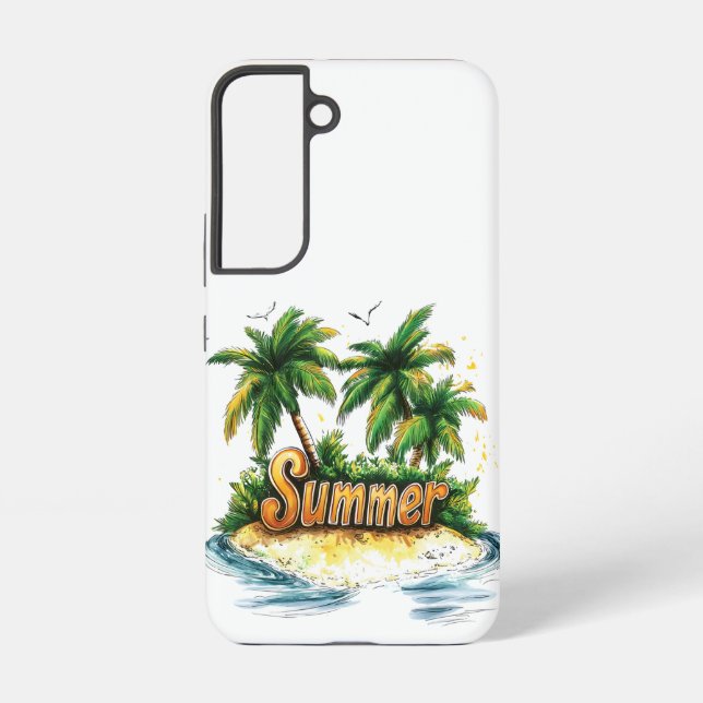 Summer Text - Tropical Summer Island Samsung Galaxy Case (Back)