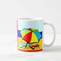 Summer theme beach scene mug