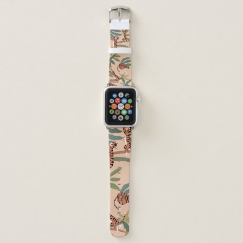 Summer Tigers Palm Trees Exotic Apple Watch Band
