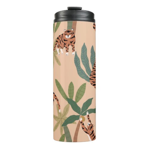 Summer Tigers Palm Trees Exotic Thermal Tumbler