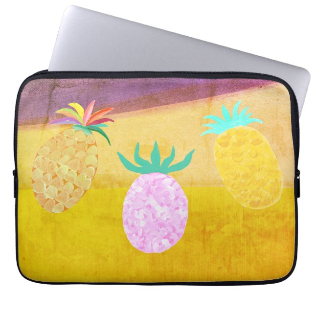 Summer Tiki Pineapple Luau Laptop Sleeve (Front)