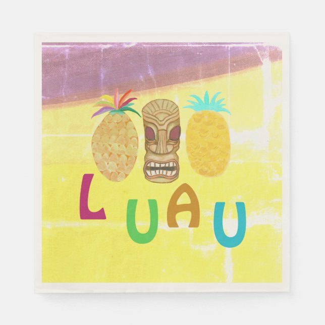 Summer Tiki Pineapple Luau Napkins (Front)