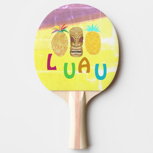 Summer Tiki Pineapple Luau Ping Pong Paddle (Front)