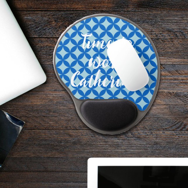 Summer tile with azure circles blue Gel Mousepad (Summer tile with azure circles blue Gel Mousepad
)