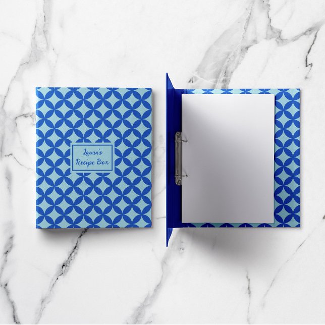 Summer tile with azure circles on baby blue 3 ring binder (Summer tile with azure circles on baby blue 3 ring binder)