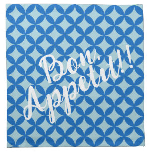 Summer tile with azure circles on baby blue cloth napkin