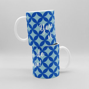 Summer tile with azure circles on baby blue coffee mug