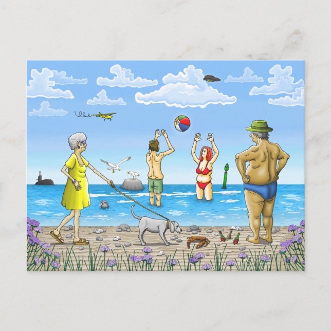 Summer time at the beach  holiday postcard (Front)