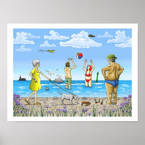 Summer time at the beach  poster