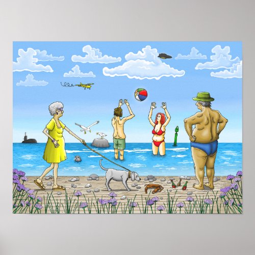Summer time at the beach poster