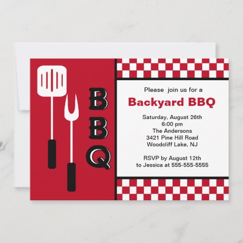 Summer Time Backyard BBQ Invitation