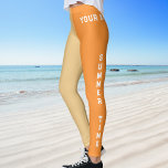 Summer Time Beach Time Sporty Named Leggings<br><div class="desc">Summer Time Beach Time Sporty Named Design. This unique design has two different colors, light brown and orange. It is very simple to customize, just add your name. It will be printed on both sides of the leggings. The text on the left leg is "SUMMER TIME" and text on the...</div>