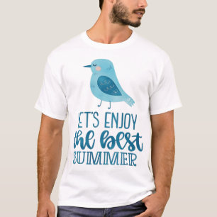 Summer Time Bird Typography T-Shirt