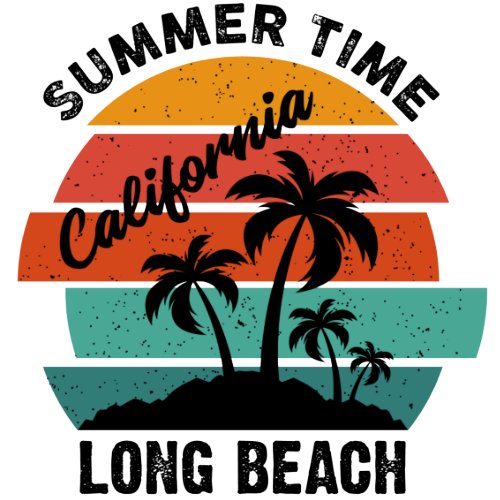 Summer Time California Long Beach T_Shirt