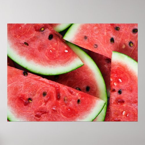Summer Time Cold Watermelon Slices Poster