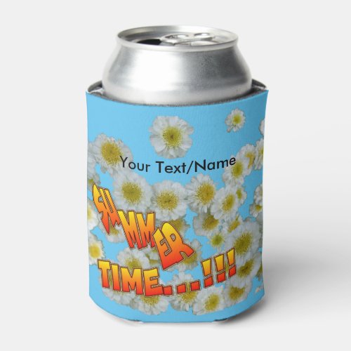 Summer Time Cust Text Flowers Can Cooler