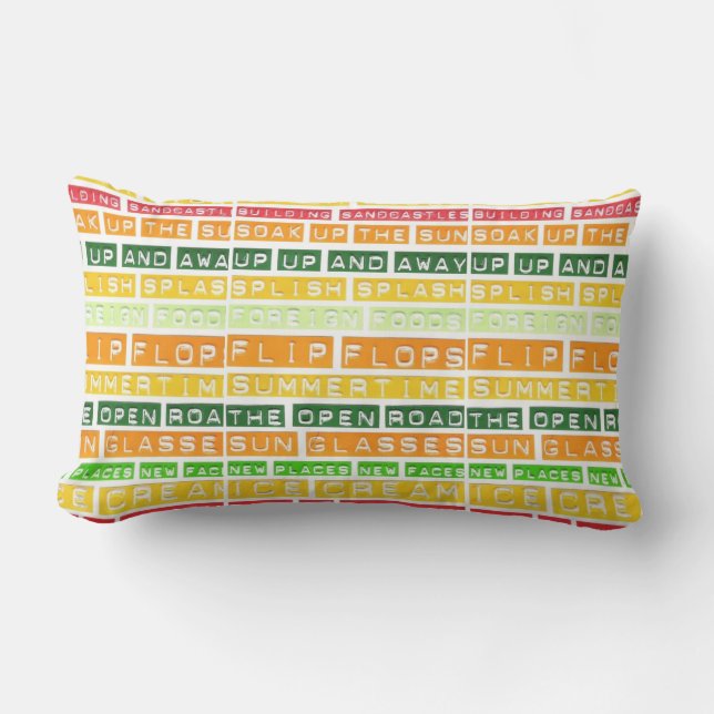 Summer Time, Flip Flops Lumbar Pillow (Front)