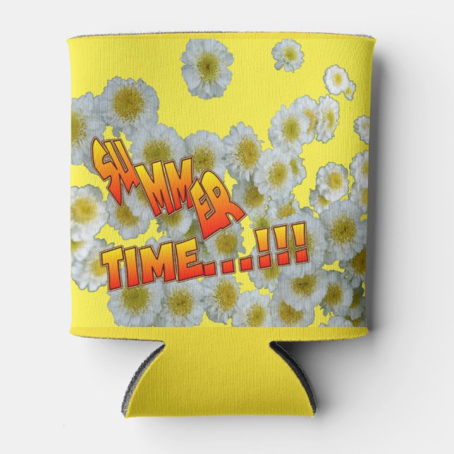 Summer Time Flowers Can Cooler (Front)