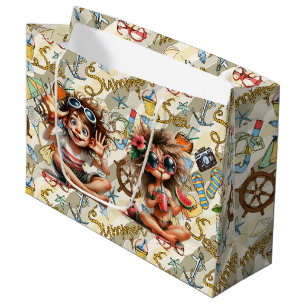 Summer Time Fun Wrapping Paper Large Gift Bag