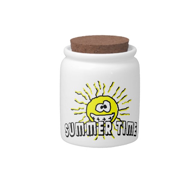 Summer Time - Happy Sun Candy Jar (Front)