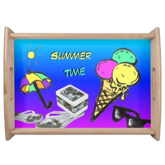 Summer Time Ice Cream Colorful Serving Tray