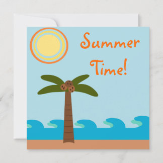 Summer Time Island BBQ Party Invitations