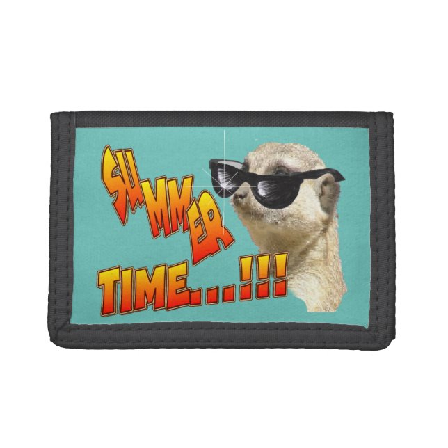 Summer Time Meerkat Cust. BG Color Wallet (Front)