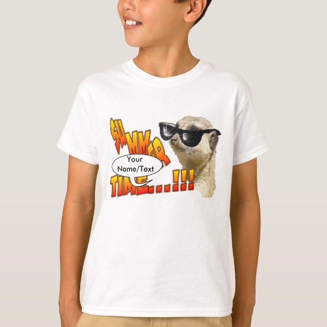 Summer Time Meerkat Customizable Kids T-shirt (Front)