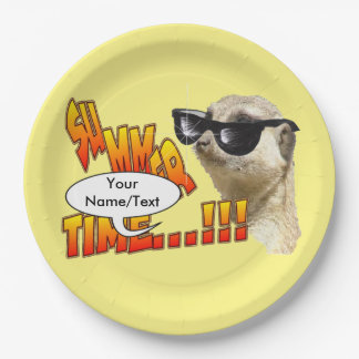 Summer Time Meerkat Customizable Paper Plates