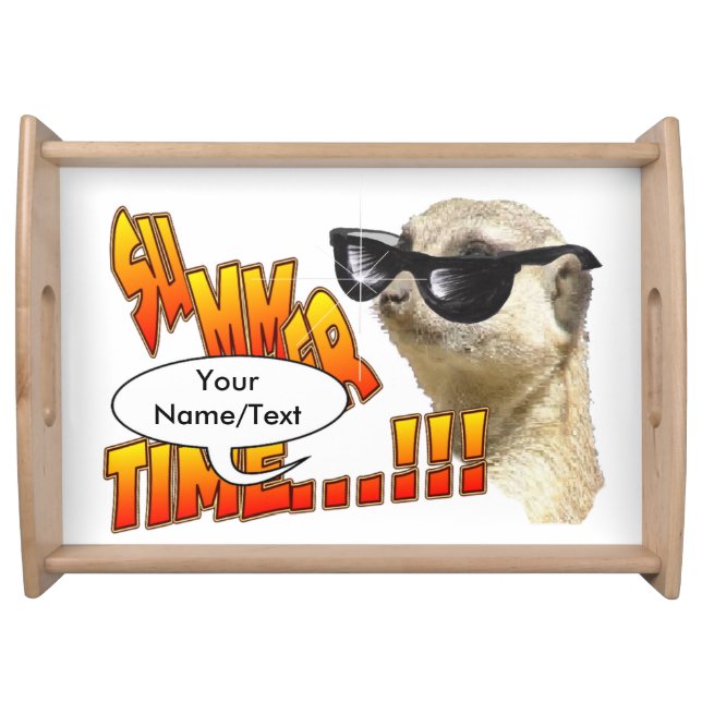 Summer Time Meerkat Customizable Serving Tray (Front)