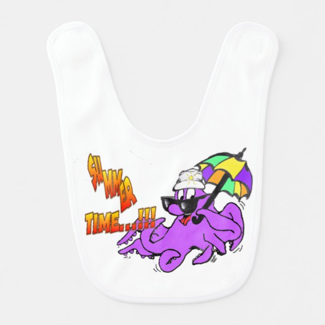Summer Time Octopus Baby Bib (Front)
