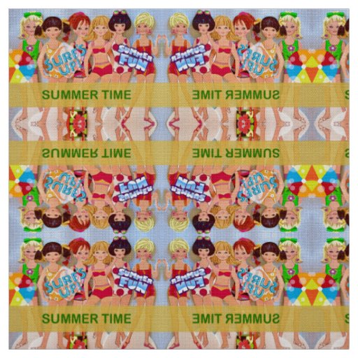 Summer Time Paper Dolls Fabric