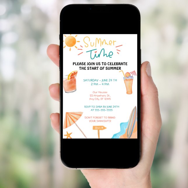 Summer Time Party Invitation (Front Digital)