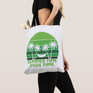 SUMMER TIME POOL TIME. TOTE BAG