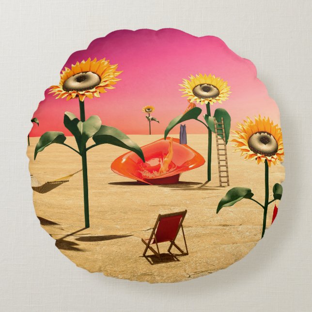 Summer Time Round Pillow (Front)