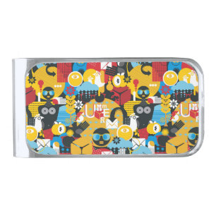 Summer time silver finish money clip