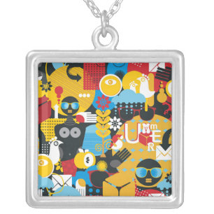 Summer time silver plated necklace