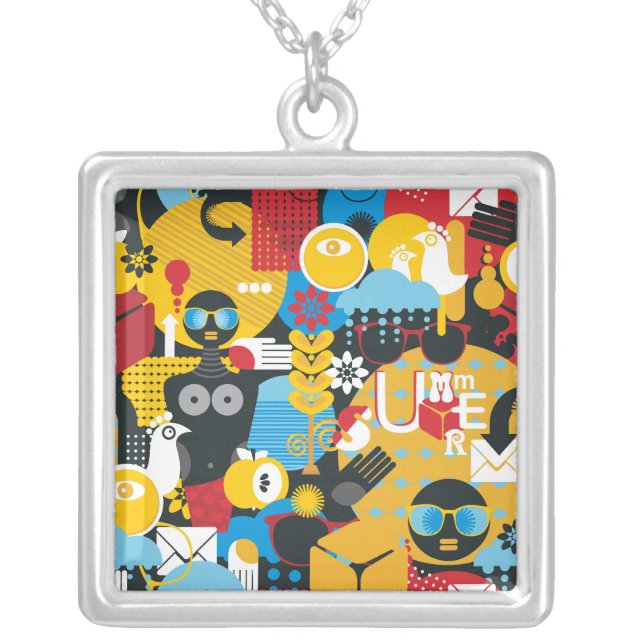 Summer time silver plated necklace (Front)