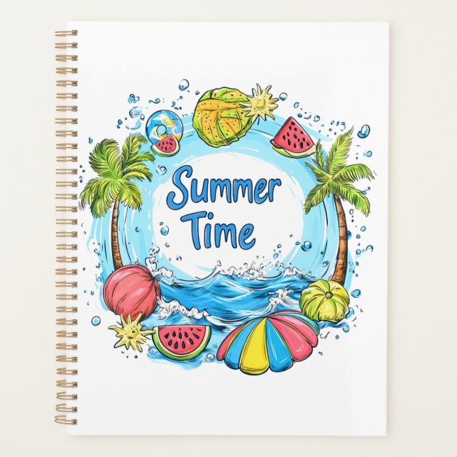Summer Time - Summer Time Beach Illustration Planner (Front)