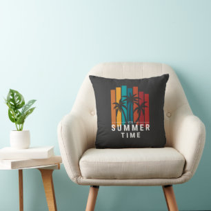 Summer Time Throw Pillow – Tropical Beach Home