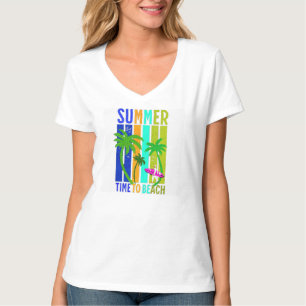 Summer Time to Beach – Retro Surf Vibes Graphic T-Shirt