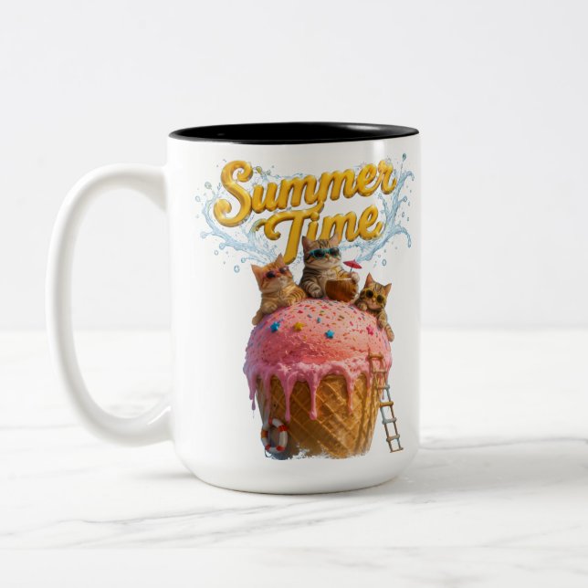 Summer time Two-Tone coffee mug (Left)