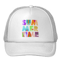 Summer Time Typography Graphic Trucker Hat