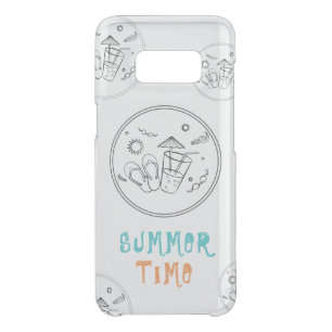 Summer Time Vibes of Sun & Vacation, Sketched Art Uncommon Samsung Galaxy S8 Case