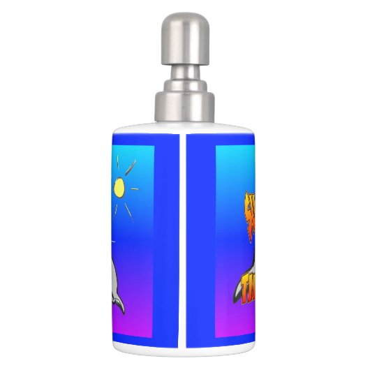 Summer Time Whales Cartoon Bathroom Set (Back)