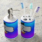 Summer Time Whales Cartoon Bathroom Set (Front)