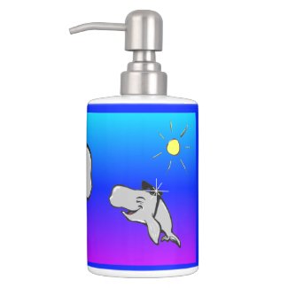 Summer Time Whales Cartoon Bathroom Set