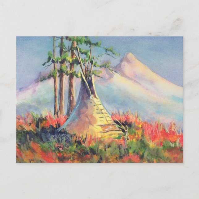 SUMMER TIPI CAMP  by SHARON SHARPE Postcard (Front)