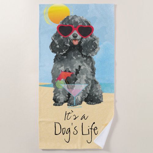 Summer Toy Poodle Beach Towel